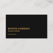 ブラックモダン金ゴールドシミニマルックラグジュアリー名前をカスタムする 名刺 (正面)