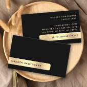 ブラックモダン金ゴールドシンプルブラッエレガントド金属 名刺