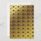 ブラックモダン金ゴールドシンプルミニマル招待状 招待状 (裏面)