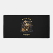 ブラックモダン金ゴールドスカルバラハロウィーン デスクマット (正面)
