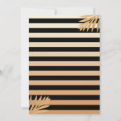 ブラックモダン金ゴールドトロピカルパイナップルビーチパーティー サンキューカード (裏面)