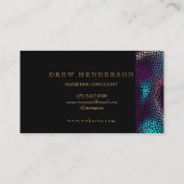 ブラックモダン金ゴールドネオン 名刺 (裏面)