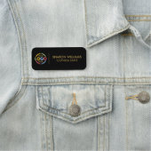 ブラックモダン金ゴールドビジネスロゴ従業員磁気 名札 (インサイチュ)