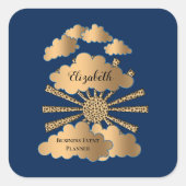 ブラックモダン金ゴールドビジ企業のネスカスタム スクエアシール (正面)