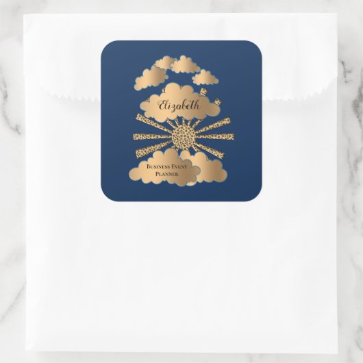 ブラックモダン金ゴールドビジ企業のネスカスタム スクエアシール (バッグ)