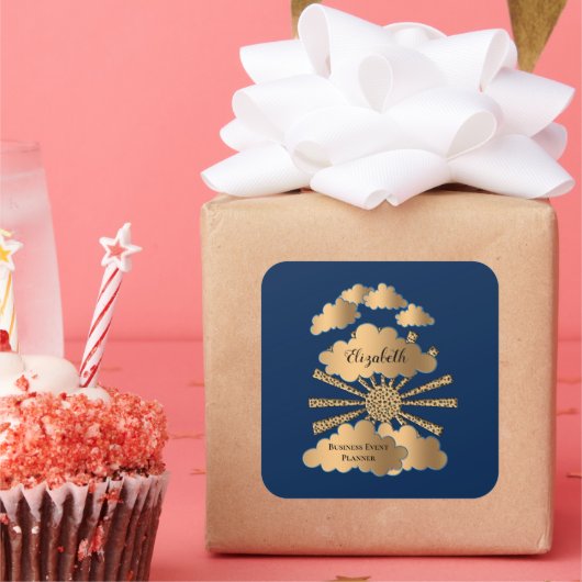 ブラックモダン金ゴールドビジ企業のネスカスタム スクエアシール (パーティー)