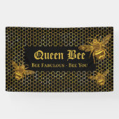 ブラックモダン金ゴールドビーファブルースビーユークイーンビー 横断幕 (横)