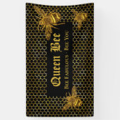 ブラックモダン金ゴールドビーファブルースビーユークイーンビー 横断幕 (縦)