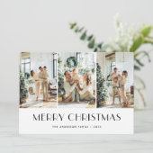 ブラックモダン金ゴールドフォトメリークリスマスカード シーズンカード (スタンド正面)