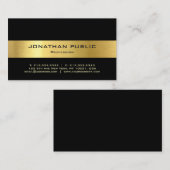 ブラックモダン金ゴールドプロフェッショナルテンプレート 名刺 (正面/裏面)