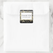 ブラックモダン金ゴールドボタニカルグラマシックな好意 スクエアシール (バッグ)