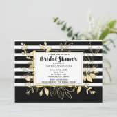 ブラックモダン金ゴールドボタニカルグラマーブライダルシャワー 招待状 (スタンド正面)