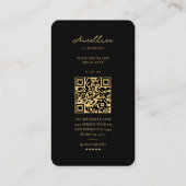 ブラックモダン金ゴールドモノグラムプロフェッショナルマーケティング 名刺 (裏面)