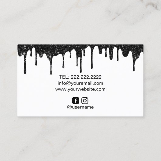 ブラックモダン銀河系グリッタードリップズラグジュアリーサロンスパ 名刺 (裏面)
