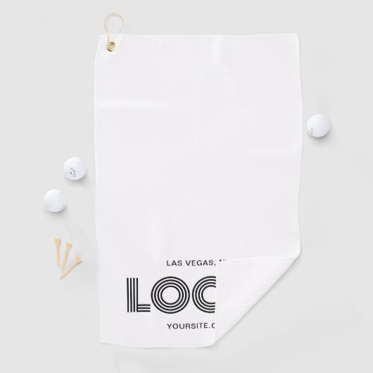 ブラックモダン長方形ロゴプロモーション ゴルフタオル (インサイチュ)