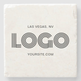 ブラックモダン長方形ロゴプロモーション ストーンコースター