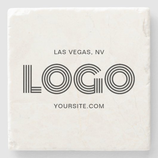 ブラックモダン長方形ロゴプロモーション ストーンコースター (正面)