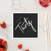 ブラックモダン30th30th誕生日パーティー スタンダードカクテルナプキン (インサイチュ)