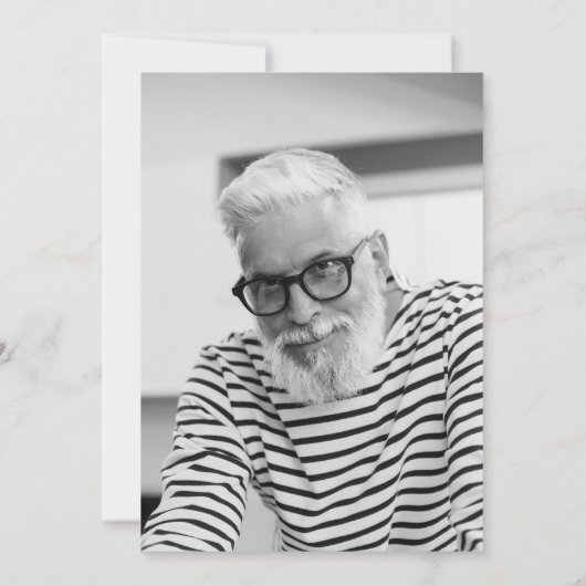 ブラックモダン75誕生日フォトサプライズパーティー 招待状 (裏面)