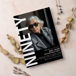 ブラックモダン90th誕生日パーティー 招待状