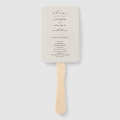 ブラックモダン&アイボリーミニマル結婚式 プログラム ハンドファン (正面)