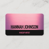 ブラックモダン&ピンクのメタリック・ビジネス・カード 名刺 (正面)