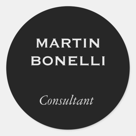 ブラックモダン・プレーン・ミニマリスト ラウンドシール (正面)