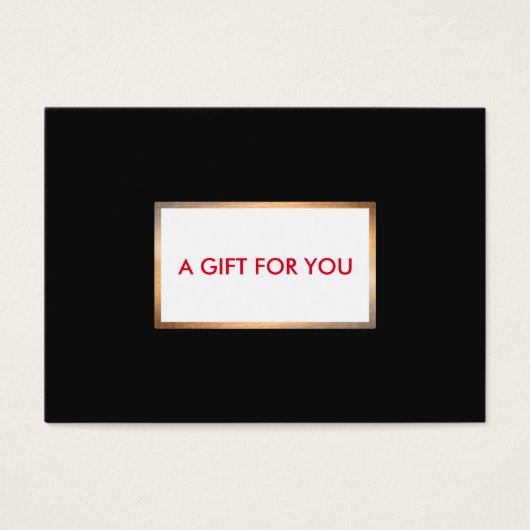 ブラックモダン&金ゴールドホリデーギフトカード (正面)