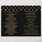 ブラックモダン&金ゴールド水玉模様結婚式 プログラム (裏面)