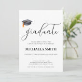 ブラックモダンPhD大学卒業パーティー 招待状 (スタンド正面)