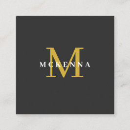 ブラックモダンQRコードプロフェッショナル スクエア名刺