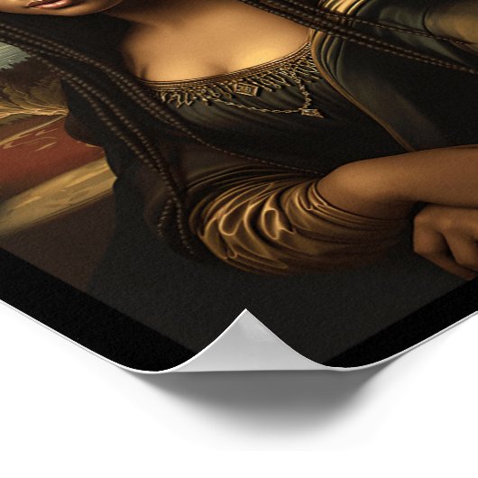 ブラックモナリサアフリカンアメリカン黒史モン ポスター (角)