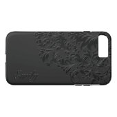 ブラックモノクロヴィンテージフローラレース Case-Mate iPhoneケース (裏面(横))