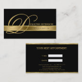 ブラックモノクロ金ゴールドストライプ 予約カード (正面/裏面)