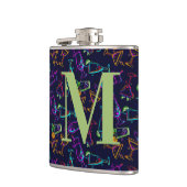 ブラックモノグラムのネオンカクテルのパーソナライズ飲料 フラスク (左)