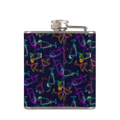 ブラックモノグラムのネオンカクテルのパーソナライズ飲料 フラスク (裏面)