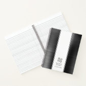 ブラックモノグラムのブラシ仕上げメタリック事業 ノートブック (内部)