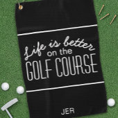 ブラックモノグラムのモダンゴルファーのライフはプロより優れている ゴルフタオル