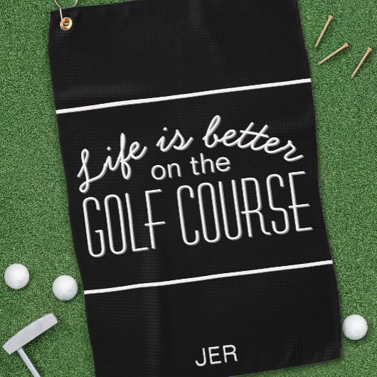 ブラックモノグラムのモダンゴルファーのライフはプロより優れている ゴルフタオル