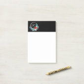 ブラックモノグラムのリースホリデーポストitメモ4x6 ポストイット (デスク上)