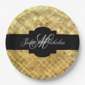ブラックモノグラムの&金ゴールド50周年記念 ペーパープレート (正面)