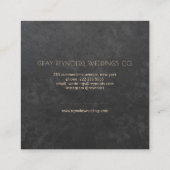 ブラックモノグラムウォーターカラーフローラウェディングプランナー スクエア名刺 (裏面)