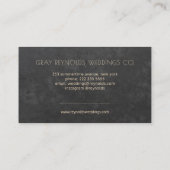 ブラックモノグラムウォーターカラーフローラウェディングプランナー 名刺 (裏面)