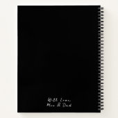 ブラックモノグラムギフトメッセージファミリーレシピブック ノートブック (裏面)