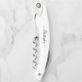 ブラックモノグラムビールワインコルクスクリュボトルオープナー ソムリエナイフ (正面)