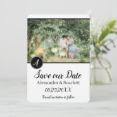 ブラックモノグラムフォトセーブ・ザ・デート案内 案内状 (スタンド正面)