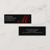ブラックモノグラムプレーンフォトグラファーの名刺 スキニー名刺 (正面/裏面)