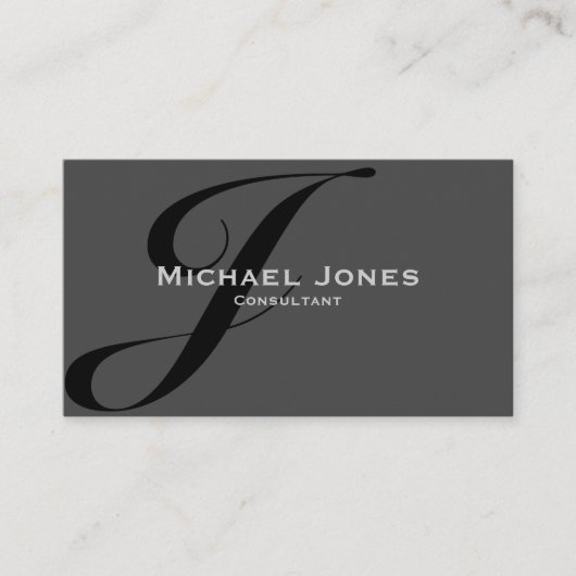 ブラックモノグラムプロフェッショナルエレガントモダン 名刺 (正面)