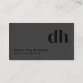 ブラックモノグラムミニマルモダンプロフェッショナル 名刺 (正面)