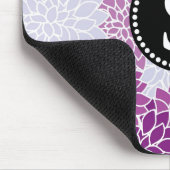 ブラックモノグラムヴィンテージエレガントフローラルパターン マウスパッド (コーナー)